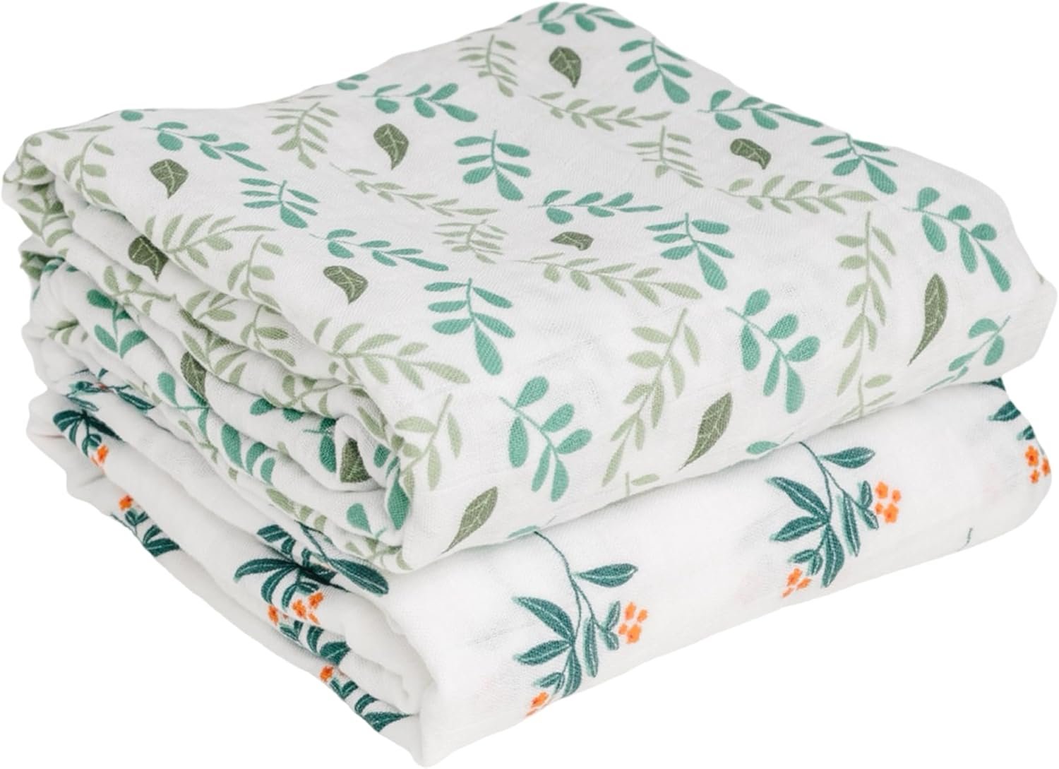 Ouch Baby Bamboo Cotton Baby Blankets (Pack of 2, 47″x47″) | Soft, Breathable, Hypoallergenic 2-Layer Muslin Swaddles for Newborns, Infants & Toddlers