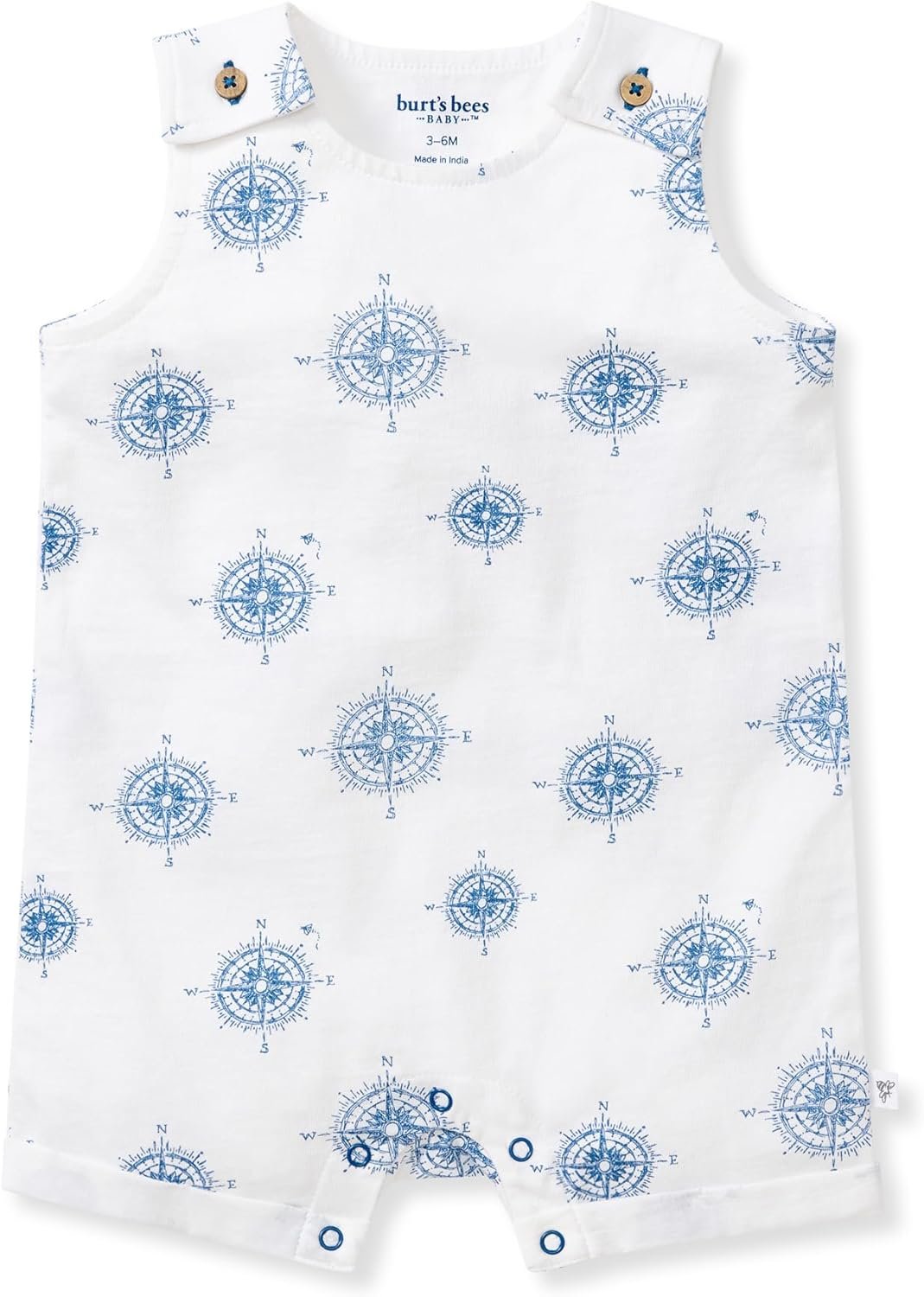 Burt’s Bees Baby Baby Boys’ Sleeveless Romper, 100% Organic Cotton, One-piece Outfit Boy Clothes