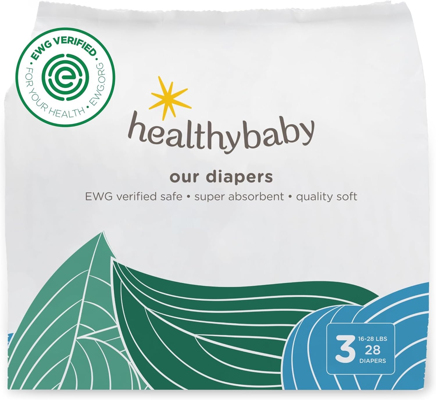 Our Diapers | The First EWG Verified & Microbiome-Friendly Diaper | 12-Hour Leak Protection | Made with Organic Cotton & Plant-Derived Materials | Totally Chlorine Free | Size 3 (16-28 lbs) 58 Count