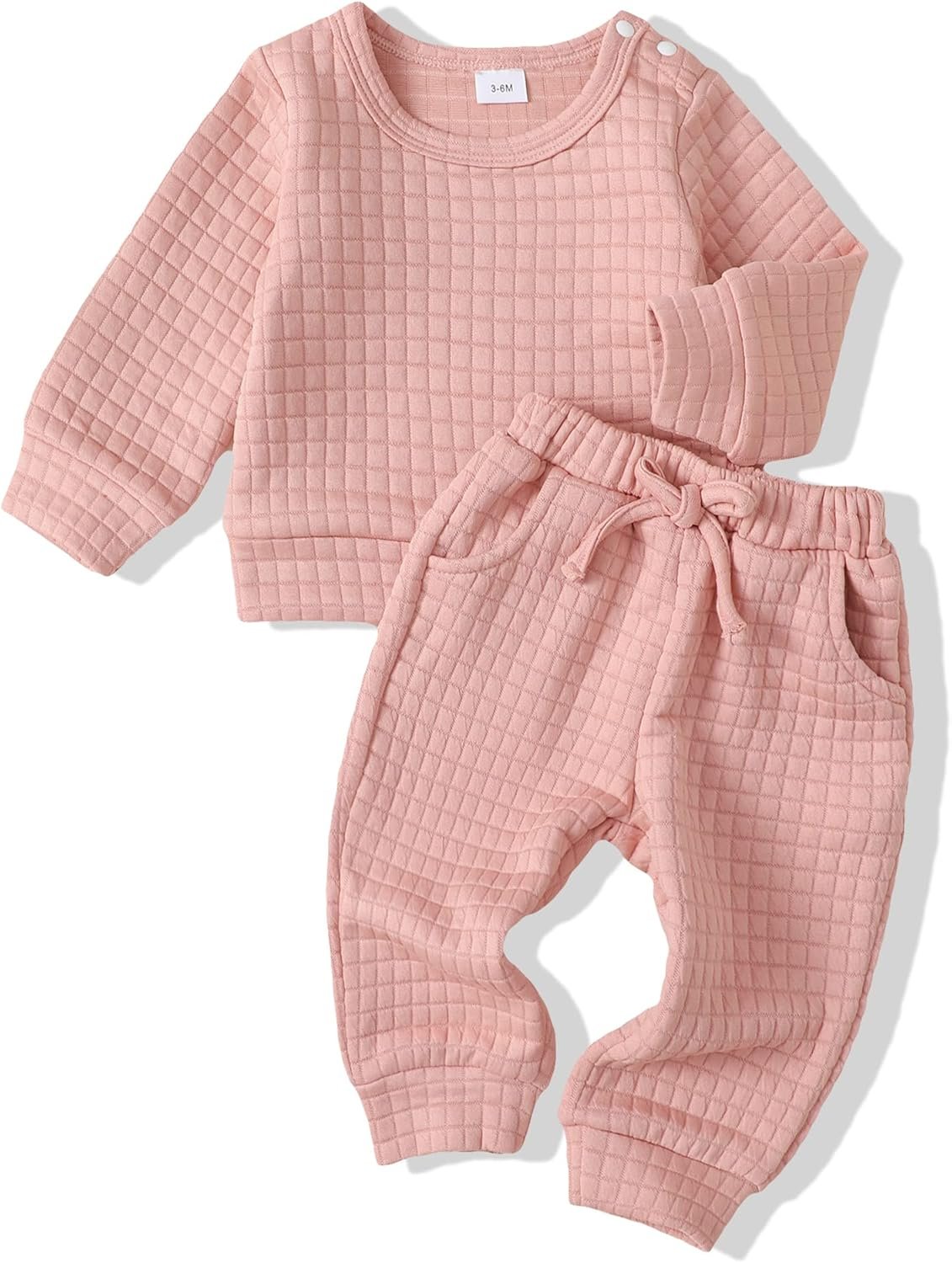 Renotemy Newborn Infant Baby Girl Clothes Outfits Fall Winter Long Sleeve Sweatshirts Pants Cute Baby Girl Outfits Set