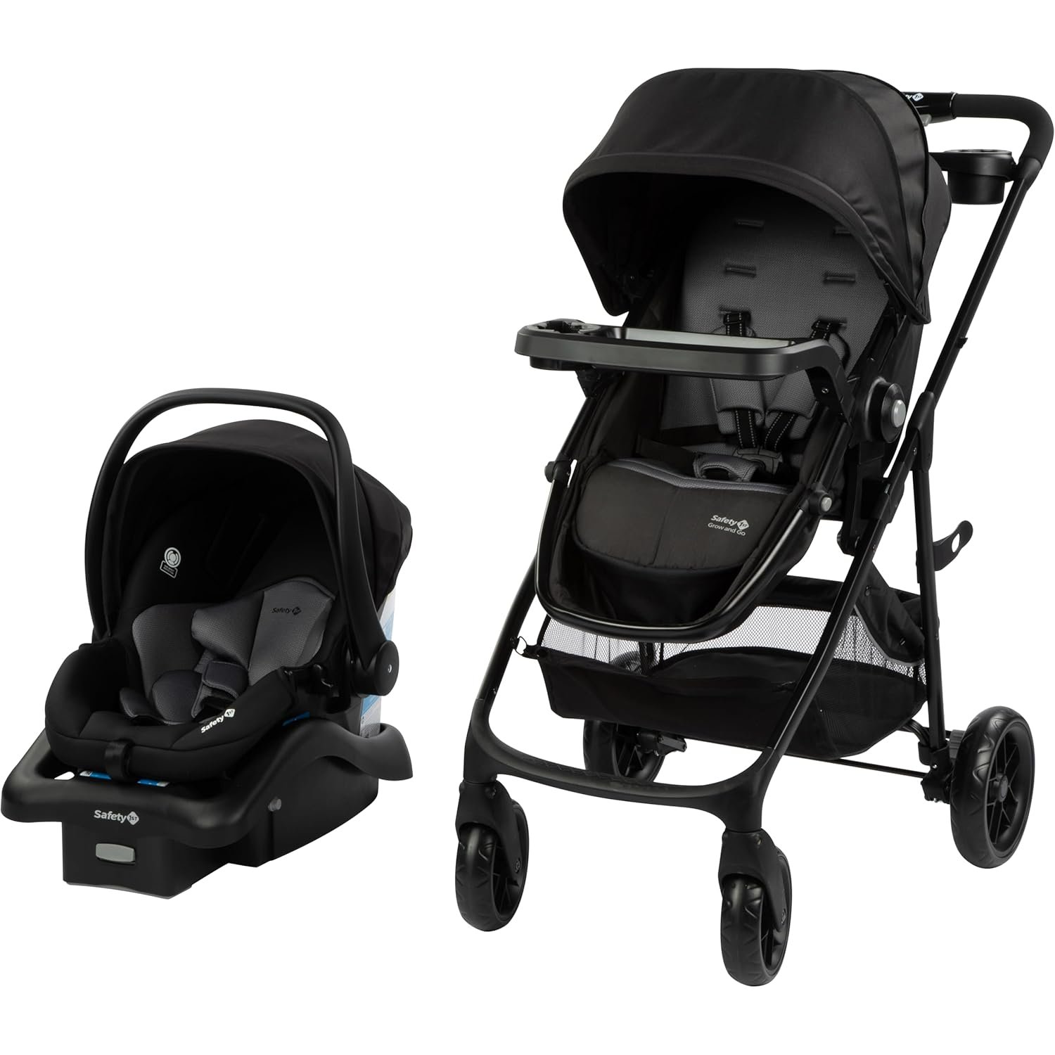 Safety 1st Grow and Go Flex 8-in-1 Car Seat Stroller Combo, Baby Stroller Travel Systems for Infants 4-30 lbs, Stroller and Carseat Combo Set, Night Rider