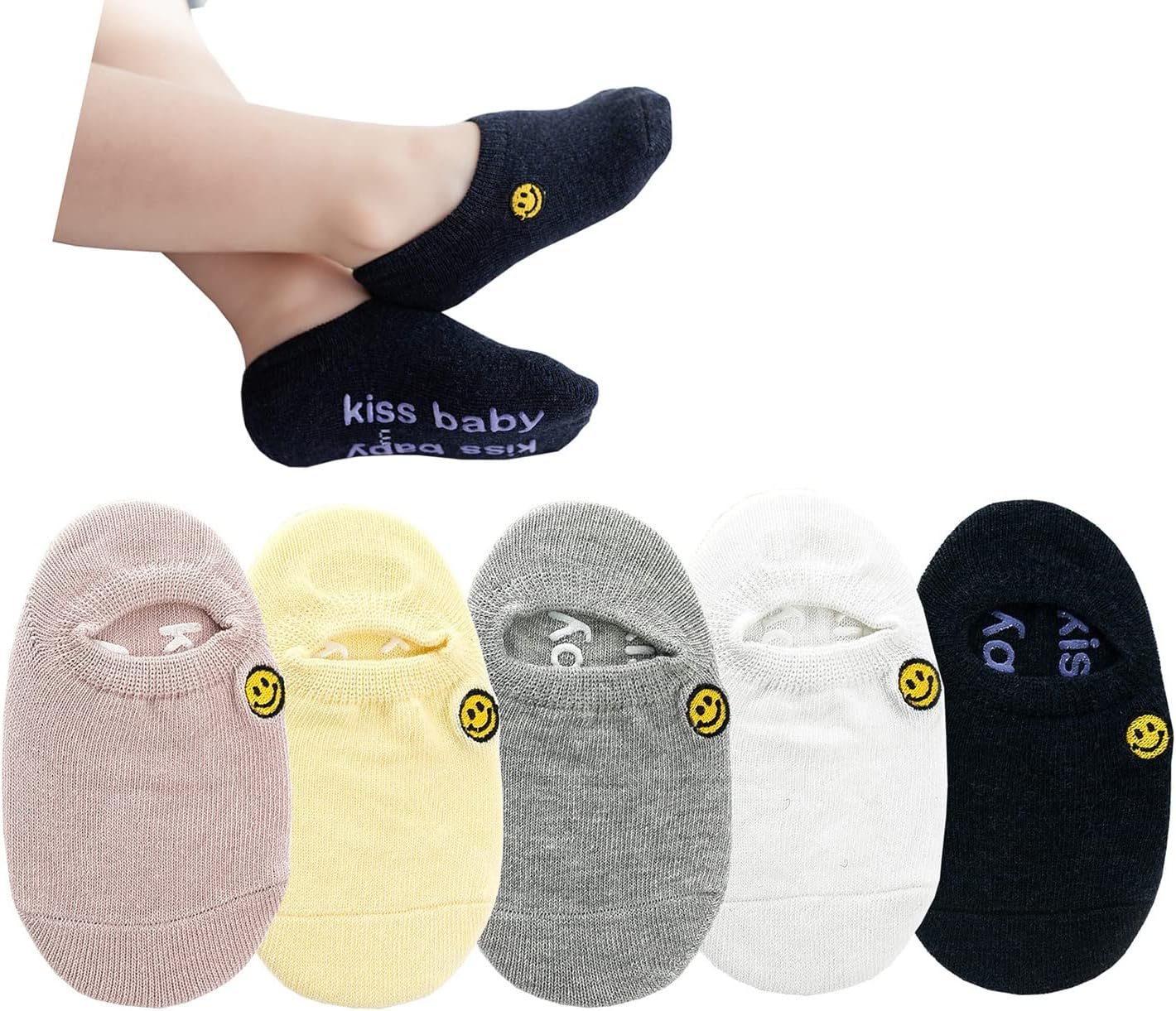 CHUNG Baby Grip Socks Boys Girls Toddler No Show Cotton Anti Slip Non Skid Invisable Summer Thin