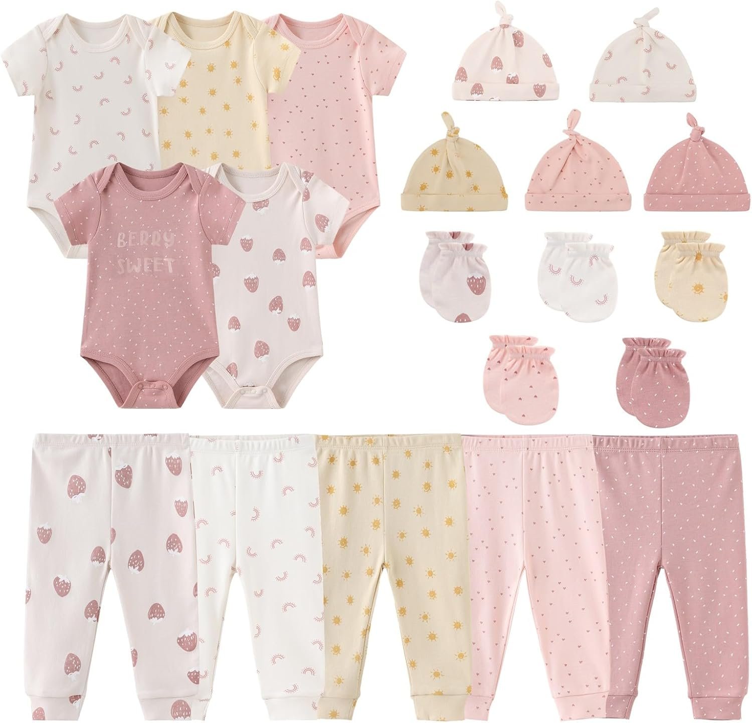 JELYLOVE Unisex Baby Boy Girl Bodysuits Sets 20 Pack Cotton Casual New Born Clothes Comfort Infant Outfit Essentials