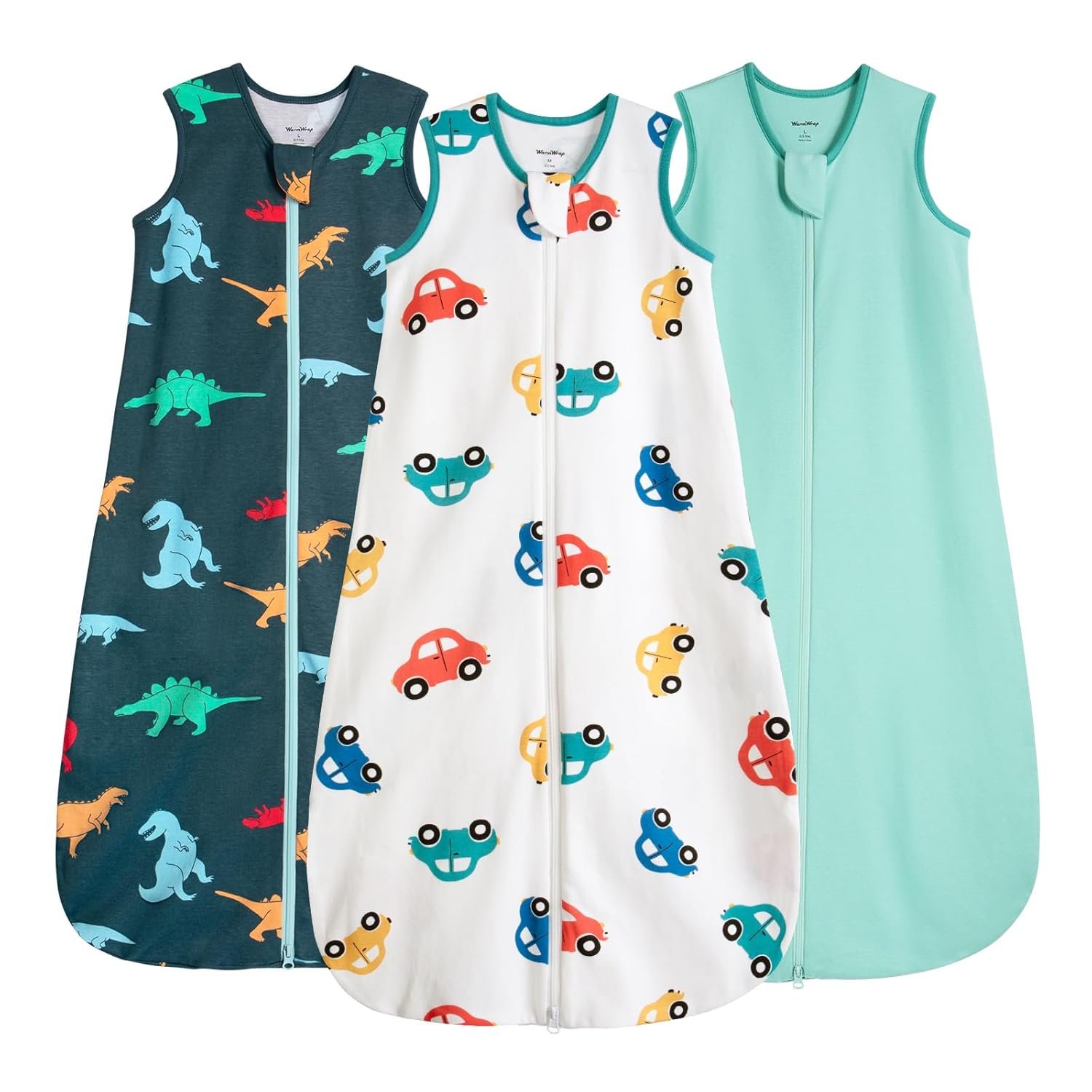 Baby Sleep Sack 0-6 Months 100% Cotton 0.5 Tog 3-6 Months Baby Wearable Blanket for Newborn, 3 Pack Breathable Soft Lightweight 0-3 Months Sleep Sacks with 2-Way Zipper