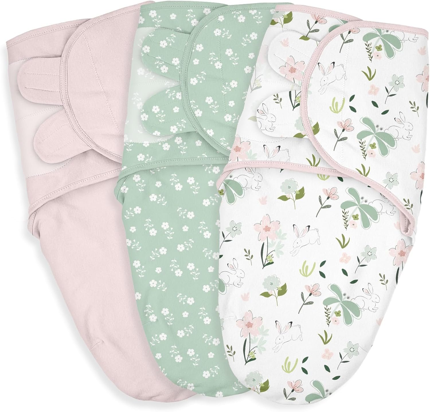 Baby Swaddle Sleep Sacks 3-Pack, Newborn Organic Cotton Swaddle Wraps with Adjustable Wings, Breathable Swaddling Blankets for 0–3 Months, Soft Infant Sleep Essentials