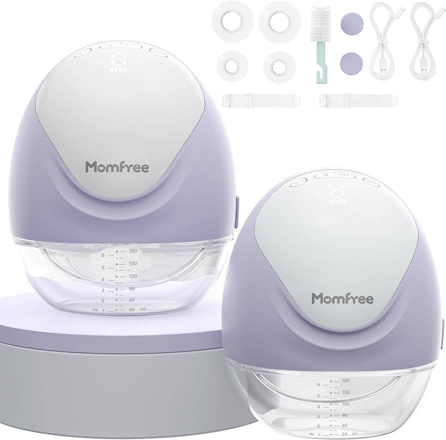 Hands Free Breast Pump:Wearable Breast Pump Portable with 3 Modes/9 Levels/LED Display – Low Noise,for 25/21/17mm Silicone Cushion Insert,2 Count