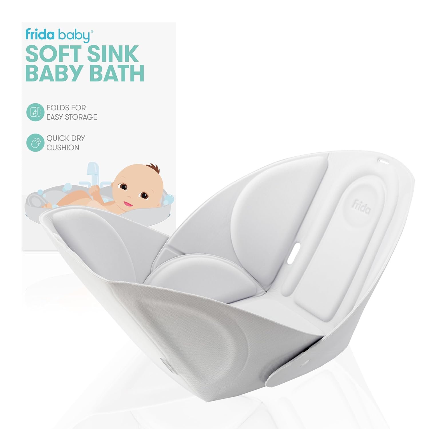 Frida Baby Soft Sink Bath, Sink Bather, Easy to Clean Bather That Supports Baby’s Head