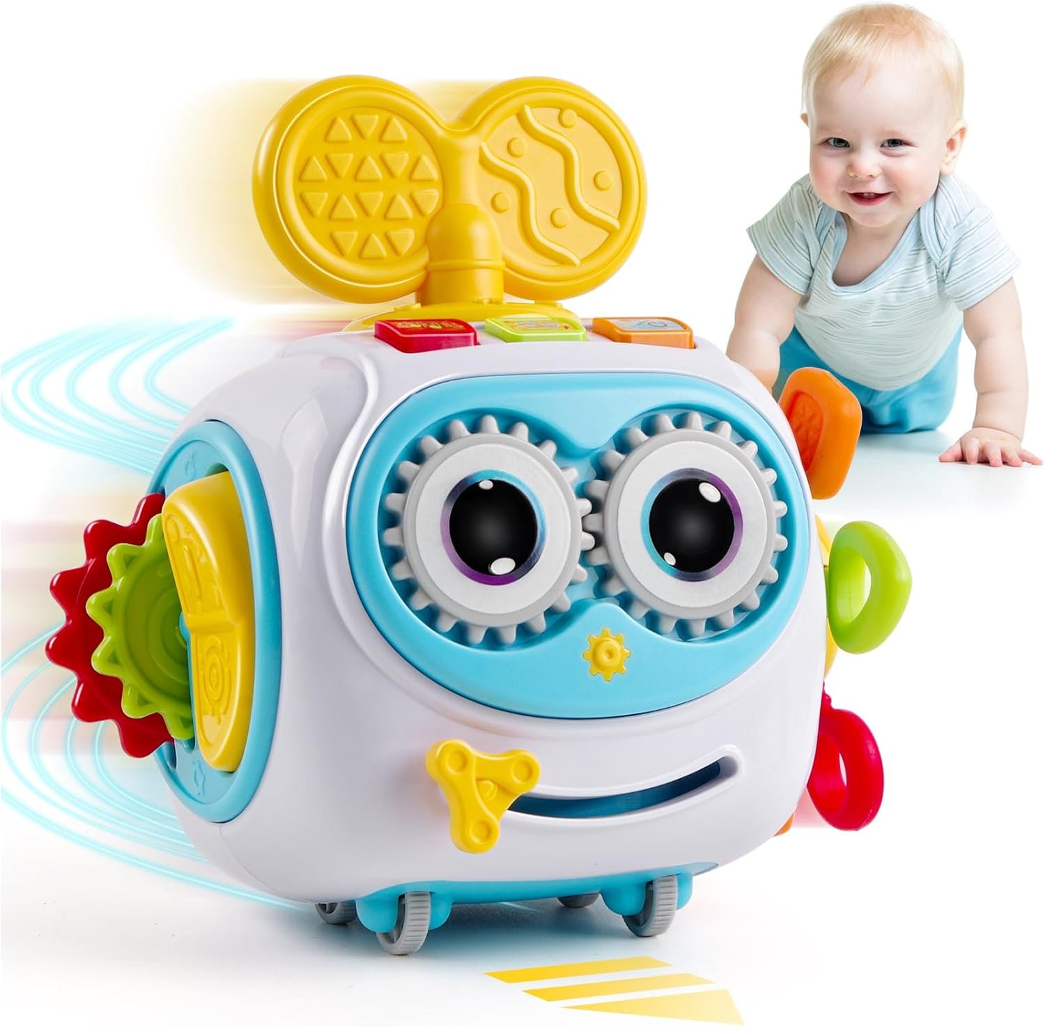 Montessori Toys for 1 Year Old: 6 in 1 Crawling Sensory Toys for Toddlers 1-3, Baby Busy Musical Educational Learning Activities Cube, Baby Boys Girls Gifts for 1 2 3 Year Old