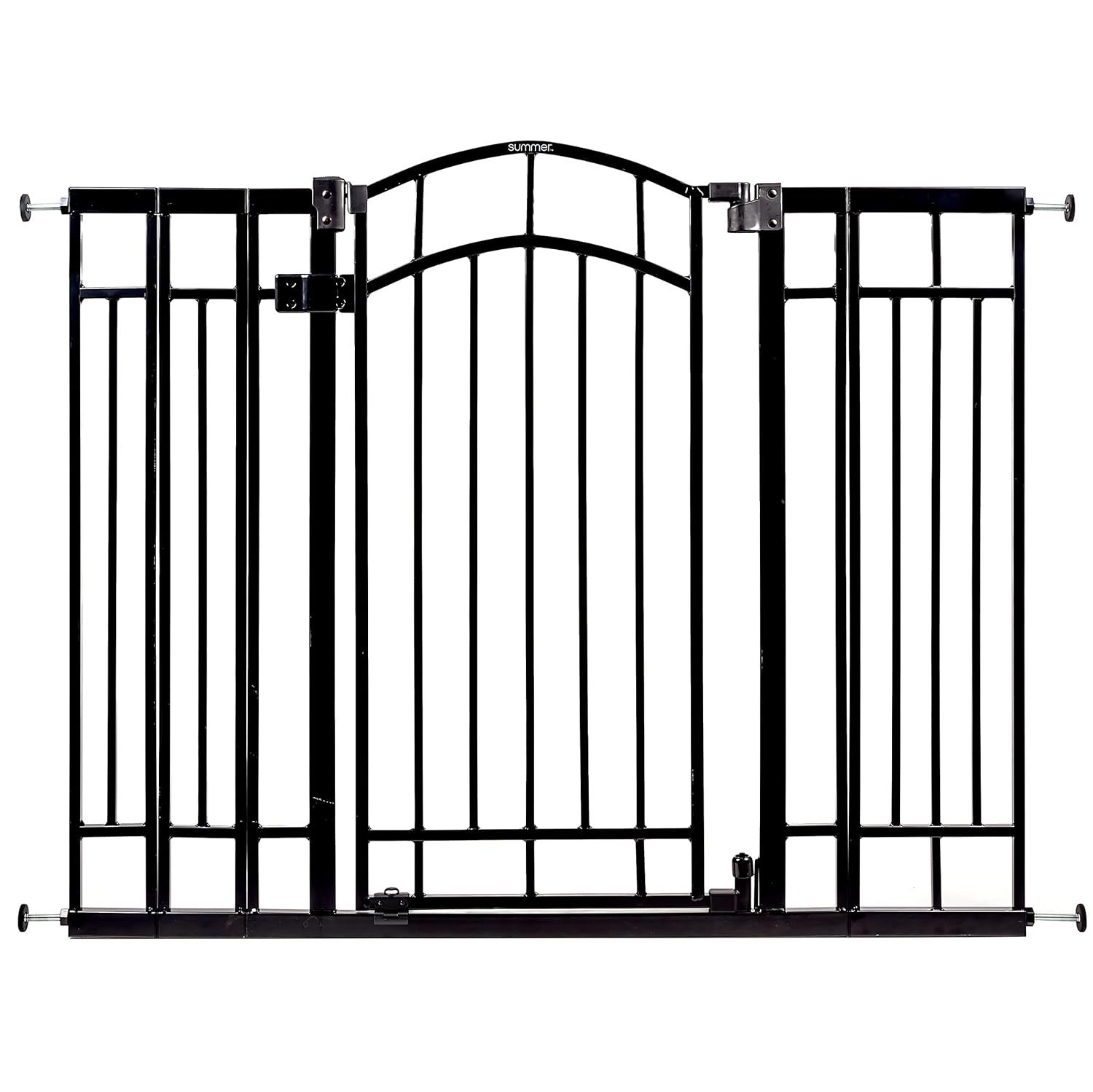 Ingenuity Multi-Use Decorative Extra Tall Walk-Thru Baby Gate, Fits Openings 28.5-48 Inch (Pack of 1), Black Metal, for Doorways and Stairways, 36′ Tall Baby and Pet Gate, Black, One Size