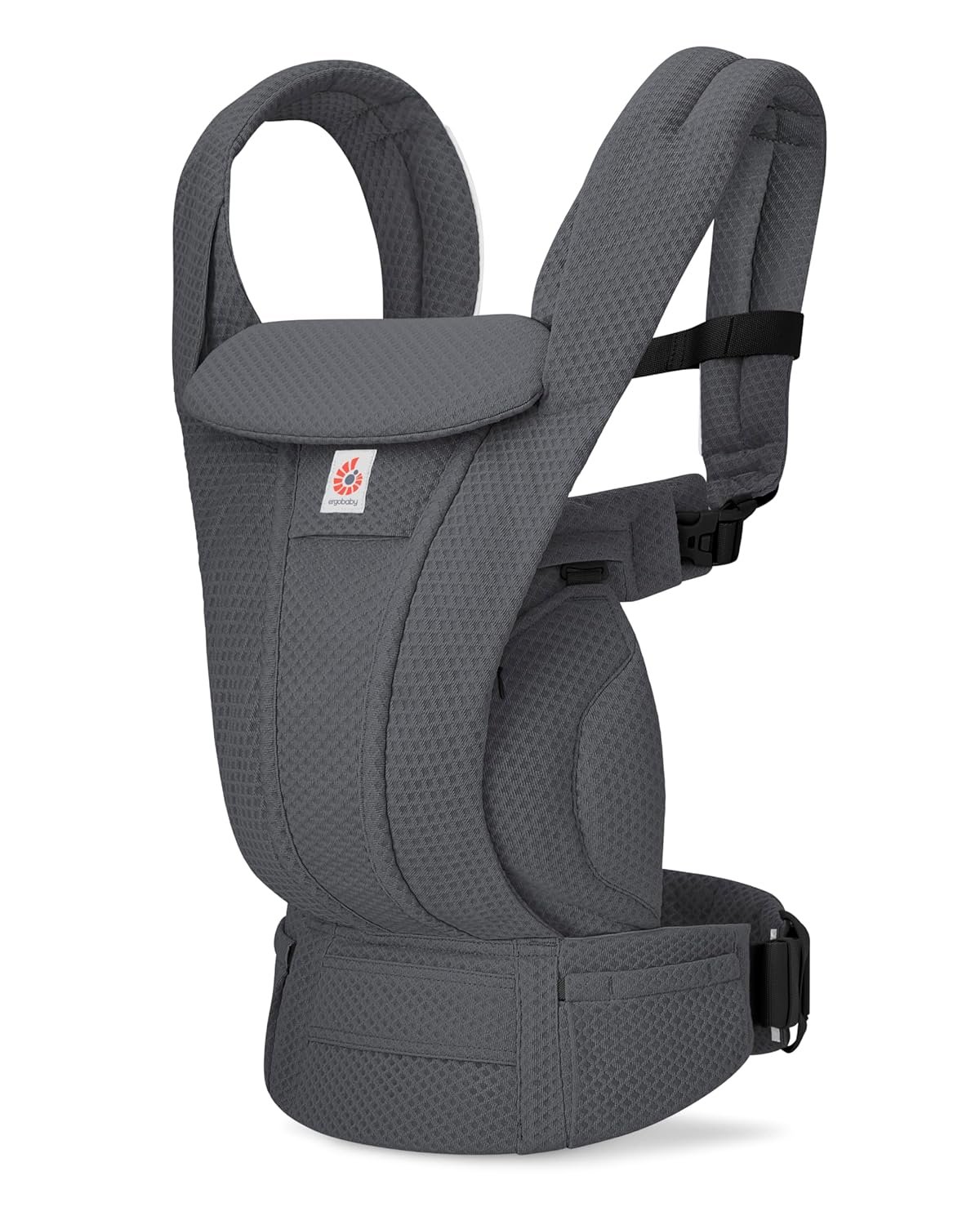 Ergobaby Omni Deluxe Baby Carrier for Newborn to Toddlers 0-48 Months (7-45 lbs) – 4-Position Breathable Mesh Baby Carrier with Ergonomic Support, Storage Pockets, and Sun Hood – Graphite Grey