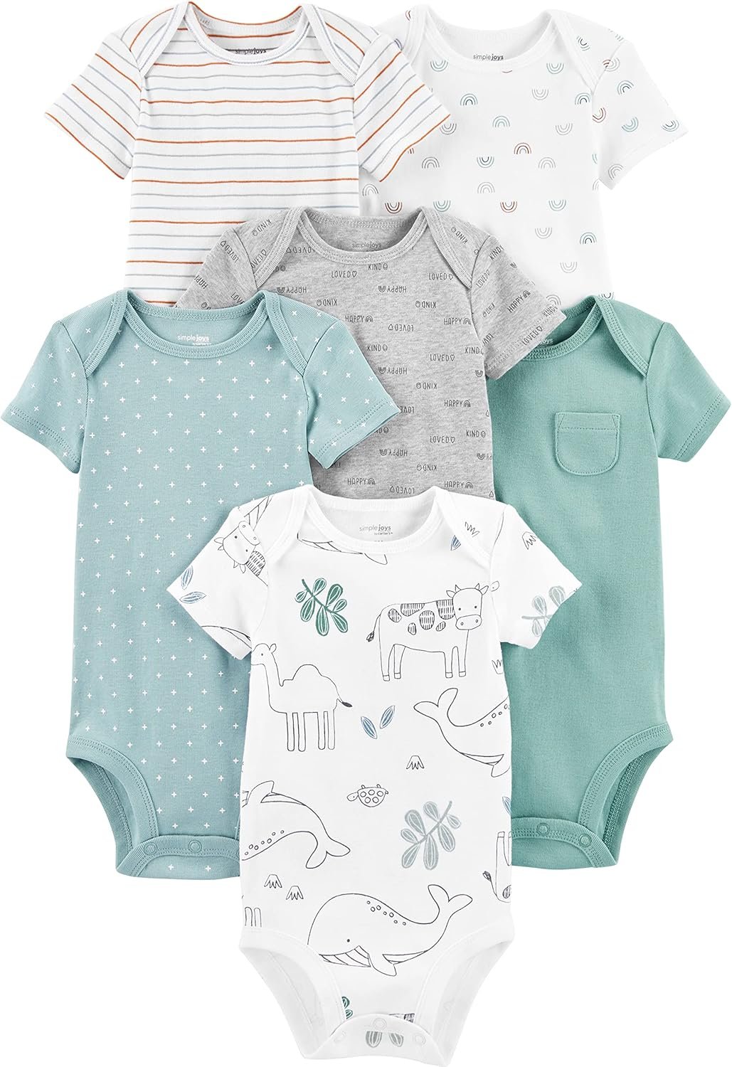 Simple Joys by Carter’s Baby-Boys 6-Pack Short-Sleeve Bodysuit