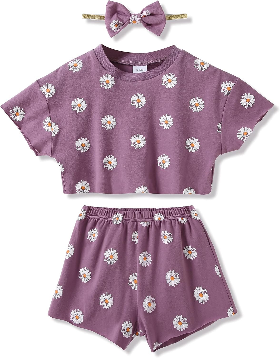 WESIDOM Toddler Girl Clothes Baby Girls Outfits 6M-5T Summer Floral Print Shirt+Shorts+Headband 3pcs Baby Clothing