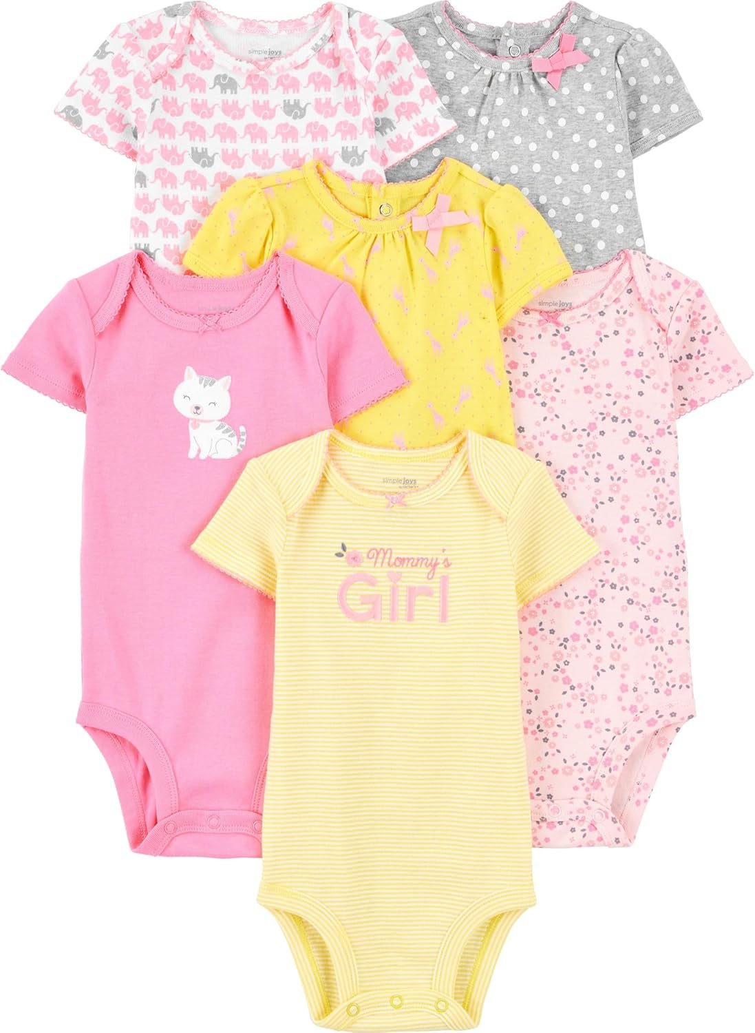 Simple Joys by Carter’s Baby-Girls 6-Pack Short-Sleeve Bodysuit