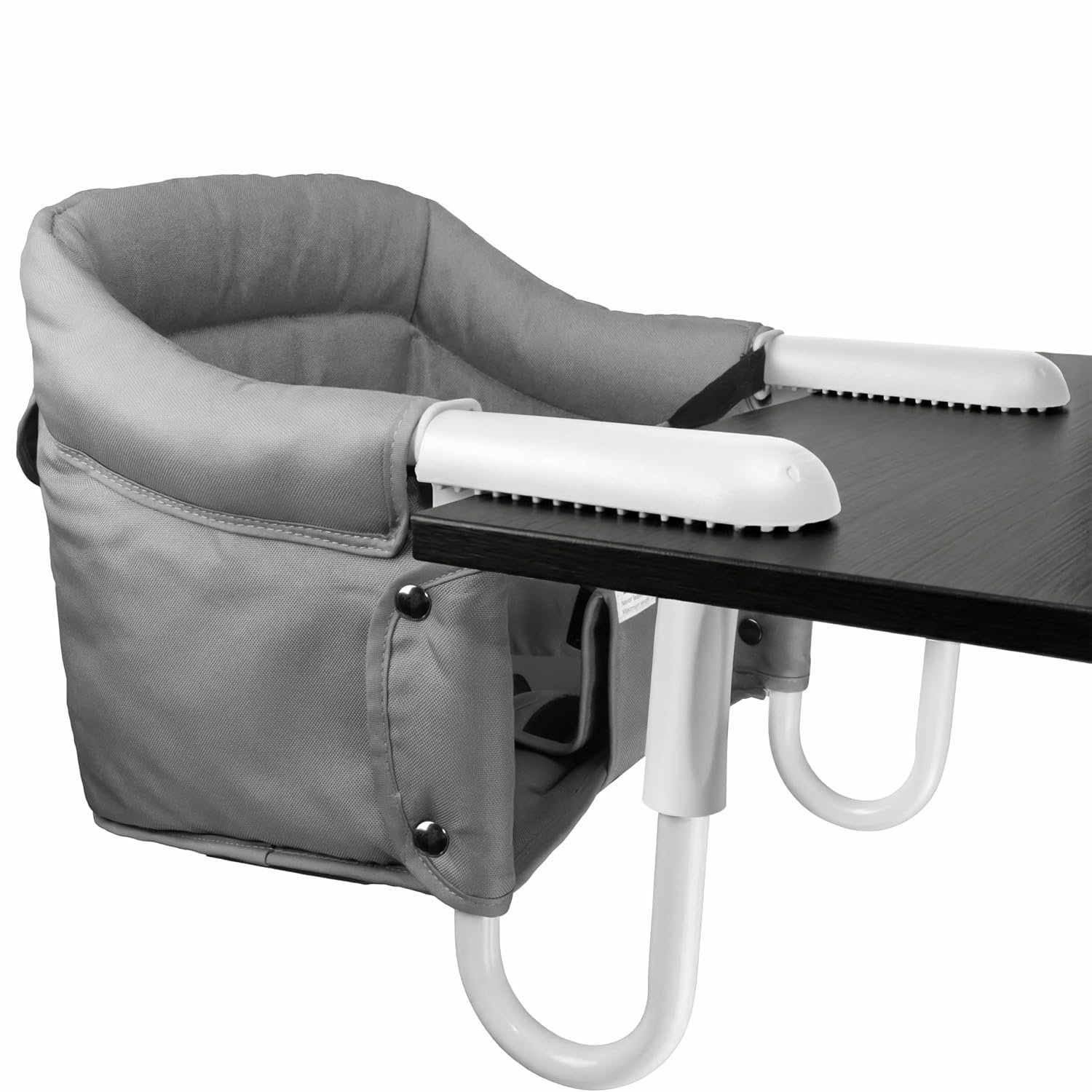 Portable Hook on High Chair for Baby & Travel Toddler from 6-36 Months – Clip on Baby Seat for Table – Fast Table Chair for Travel & Dining– Including Storage Bag – Gray