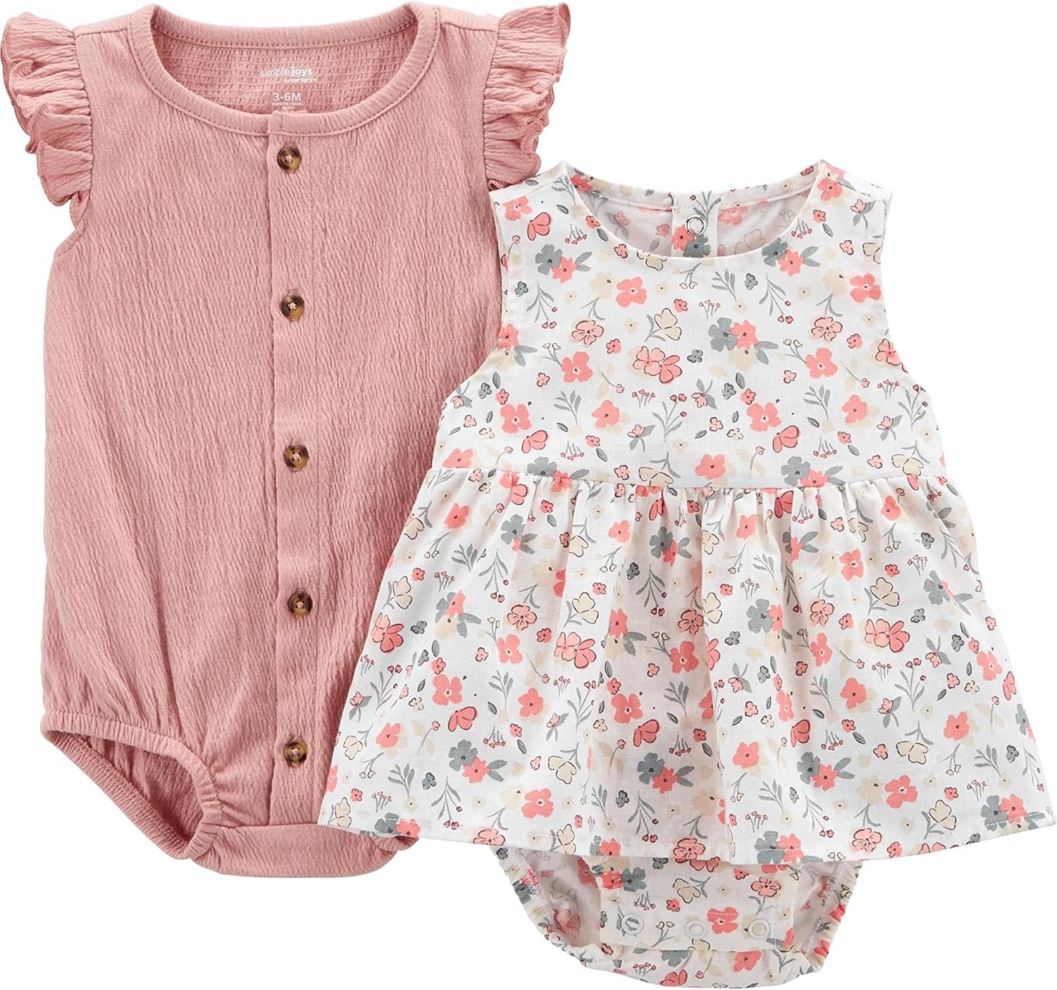 Simple Joys by Carter’s Baby Girls’ 2-pack Sleeveless Rompers