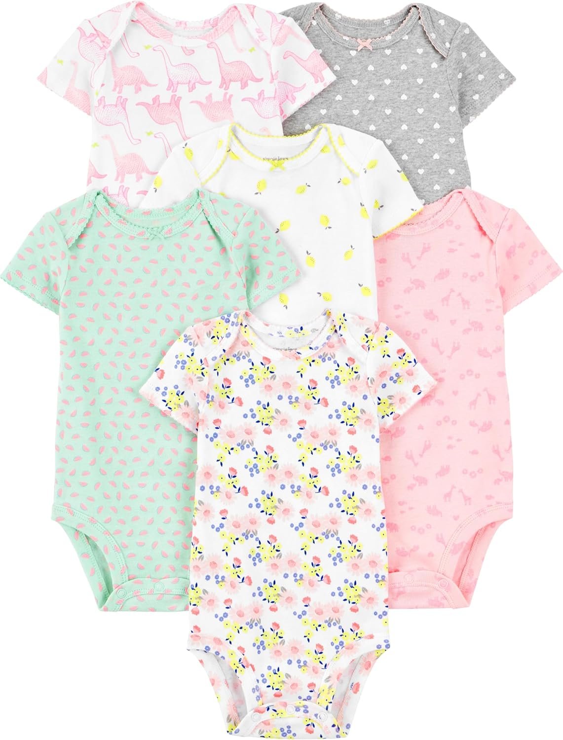 Simple Joys by Carter’s Baby-Girls 6-Pack Short-Sleeve Bodysuit
