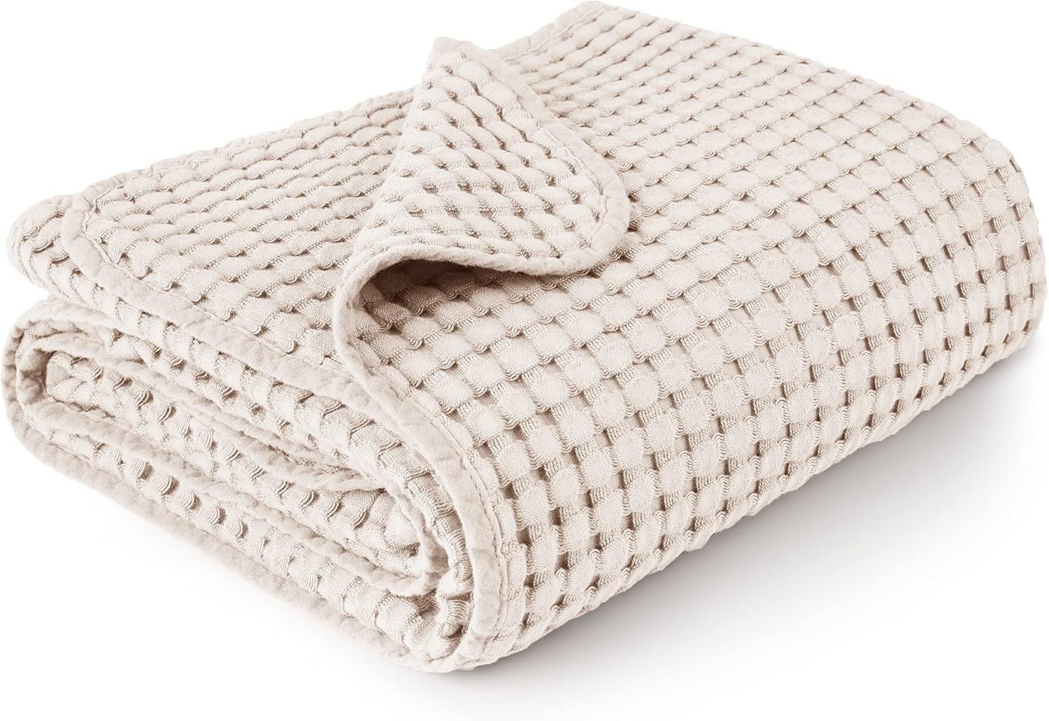 Konssy Waffle Baby Blanket – Soft & Cozy Nursery Swaddle Blanket, Lightweight Toddler Throw for Boys & Girls, Ideal for Wrapping (Oat)
