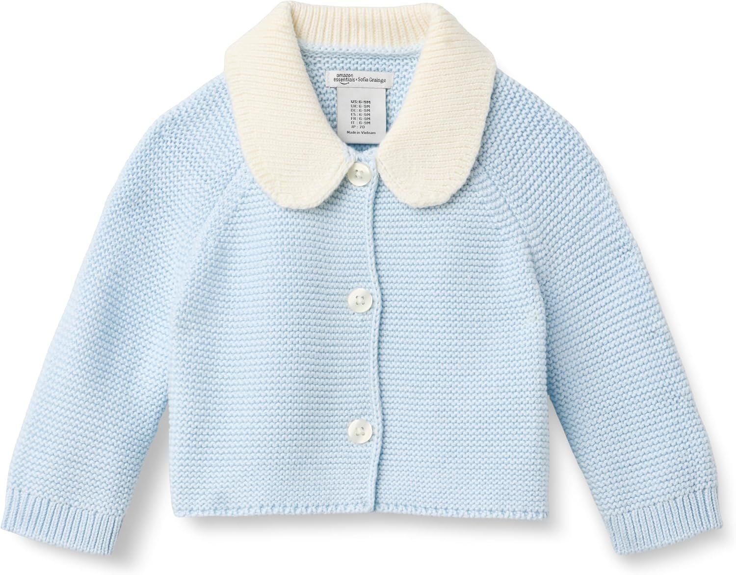 Amazon Essentials x Sofia Grainge Unisex Toddlers and Babies’ Peter Pan Collar Sweater Jacket