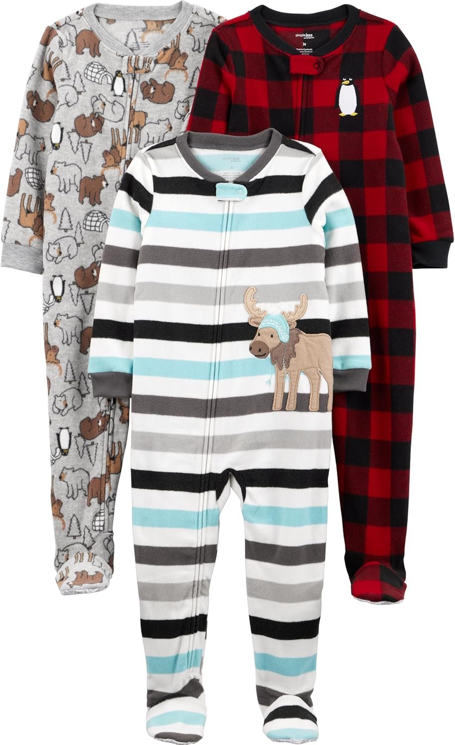 Simple Joys by Carter’s baby-boys Loose-Fit Flame Resistant Fleece Footed Pajamas