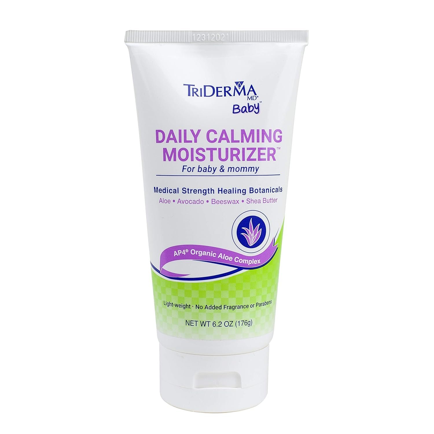 TriDerma Daily Calming Baby Moisturizing Lotion for Baby’s Sensitive Skin with Soothing AP4 Aloe Vera, Avocado & Vitamins B & E, Fragrance Free, 6.2 ounce