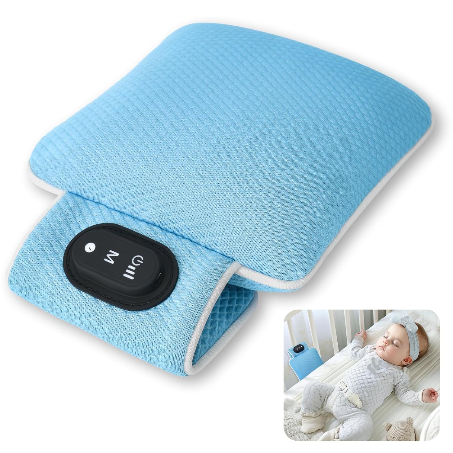 2025 Upgraded Baby Sleep Soother with 3 Vibration Modes & Timer – Portable Vibrating Sleep Aid for Cribs, Strollers, Travel | 90-Min Auto-Off, Gentle Calming for Babies