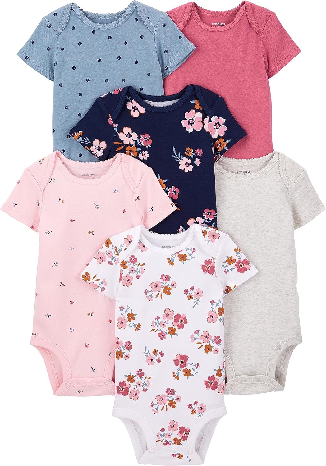 Simple Joys by Carter’s Baby-Girls 6-Pack Short-Sleeve Bodysuit