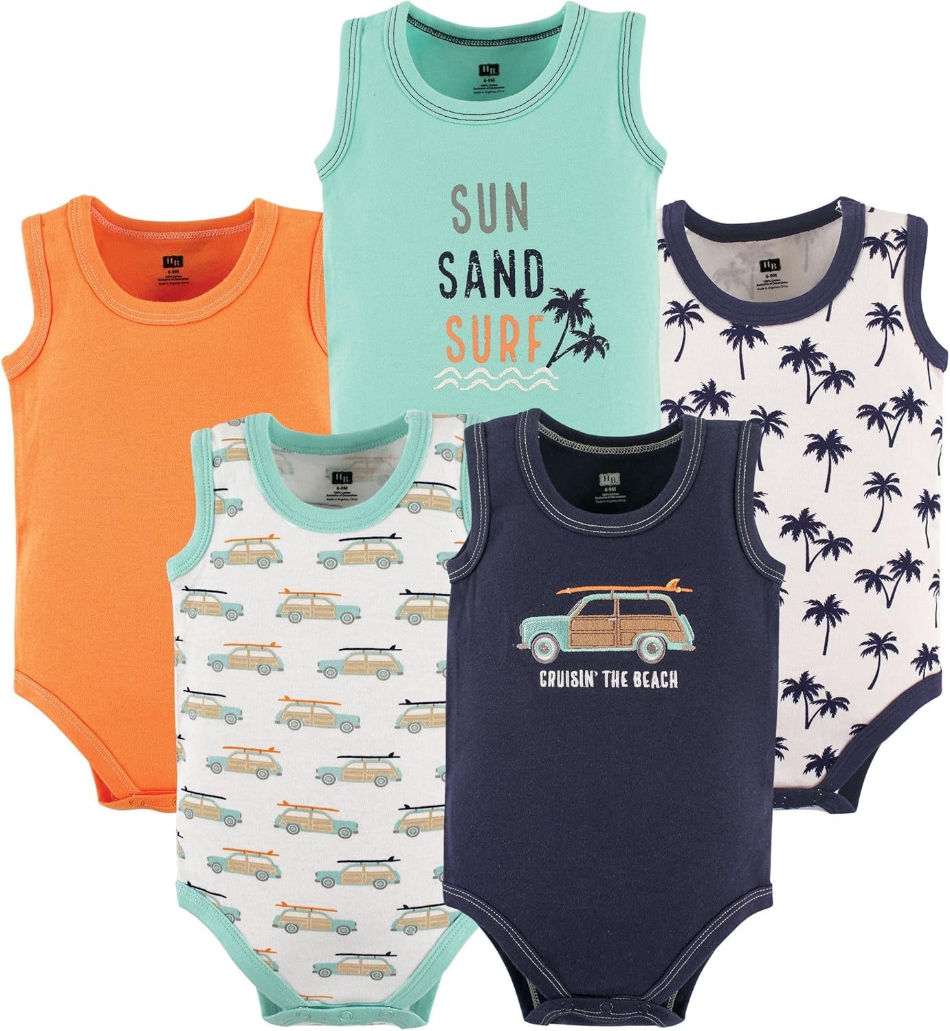 Hudson Baby Unisex Baby Cotton Sleeveless Bodysuits