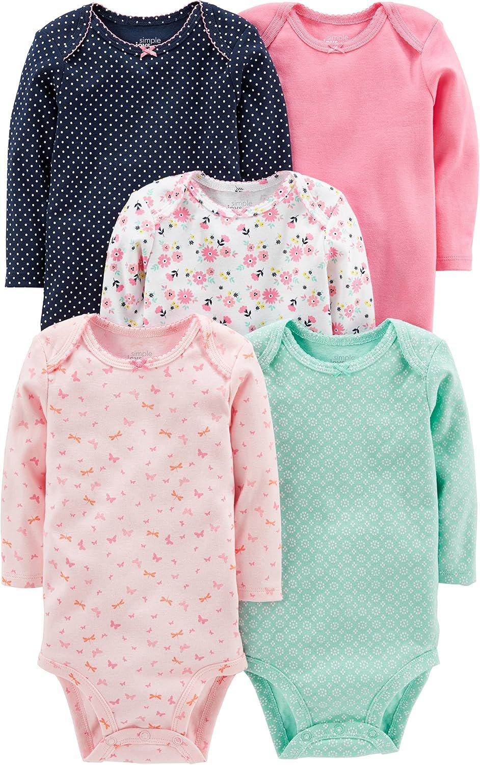 Simple Joys by Carter’s baby-girls 5-pack Long-sleeve Bodysuit