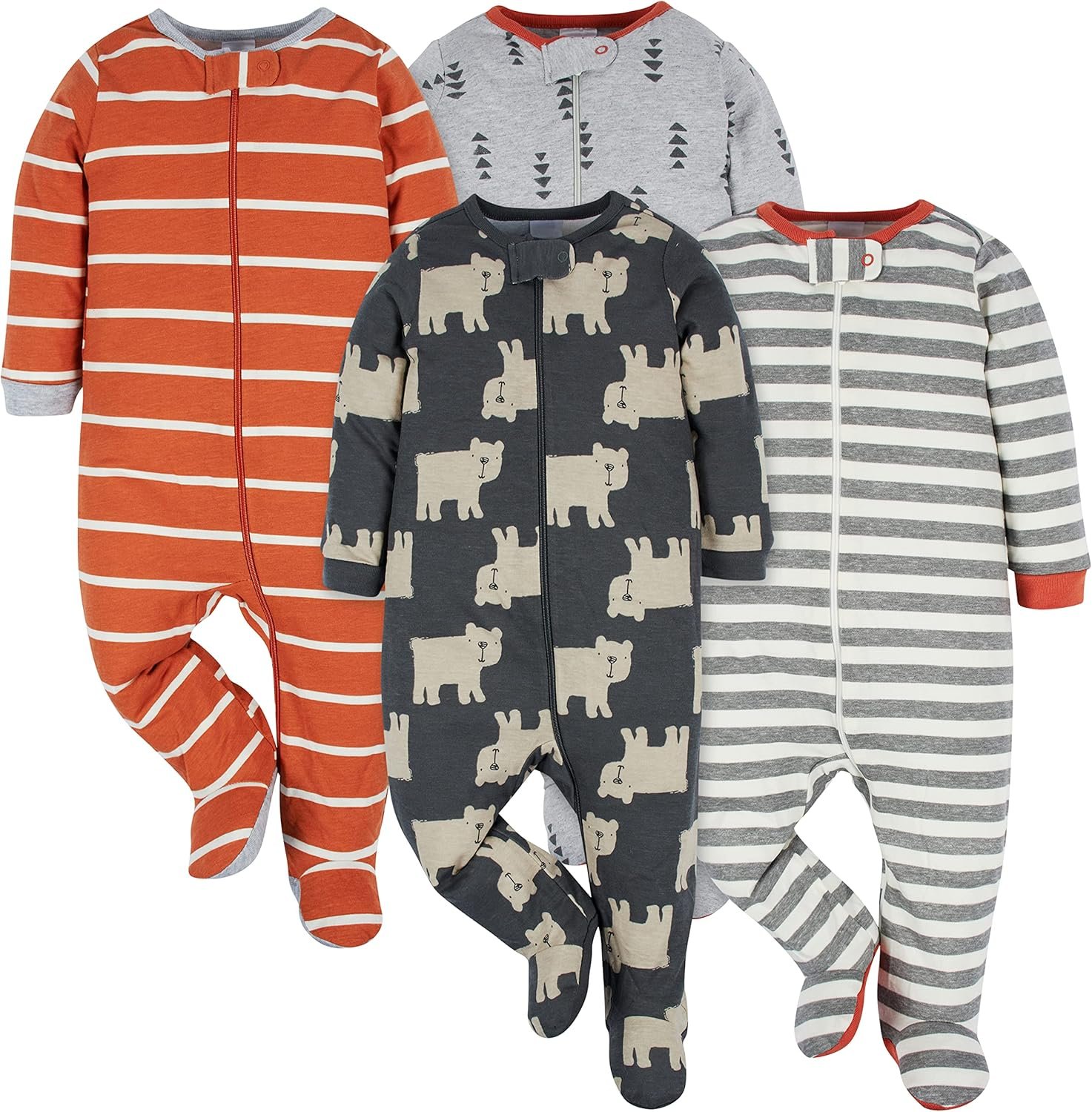 Onesies Brand Baby Boys’ 4-pack Sleep ‘N Play Footies