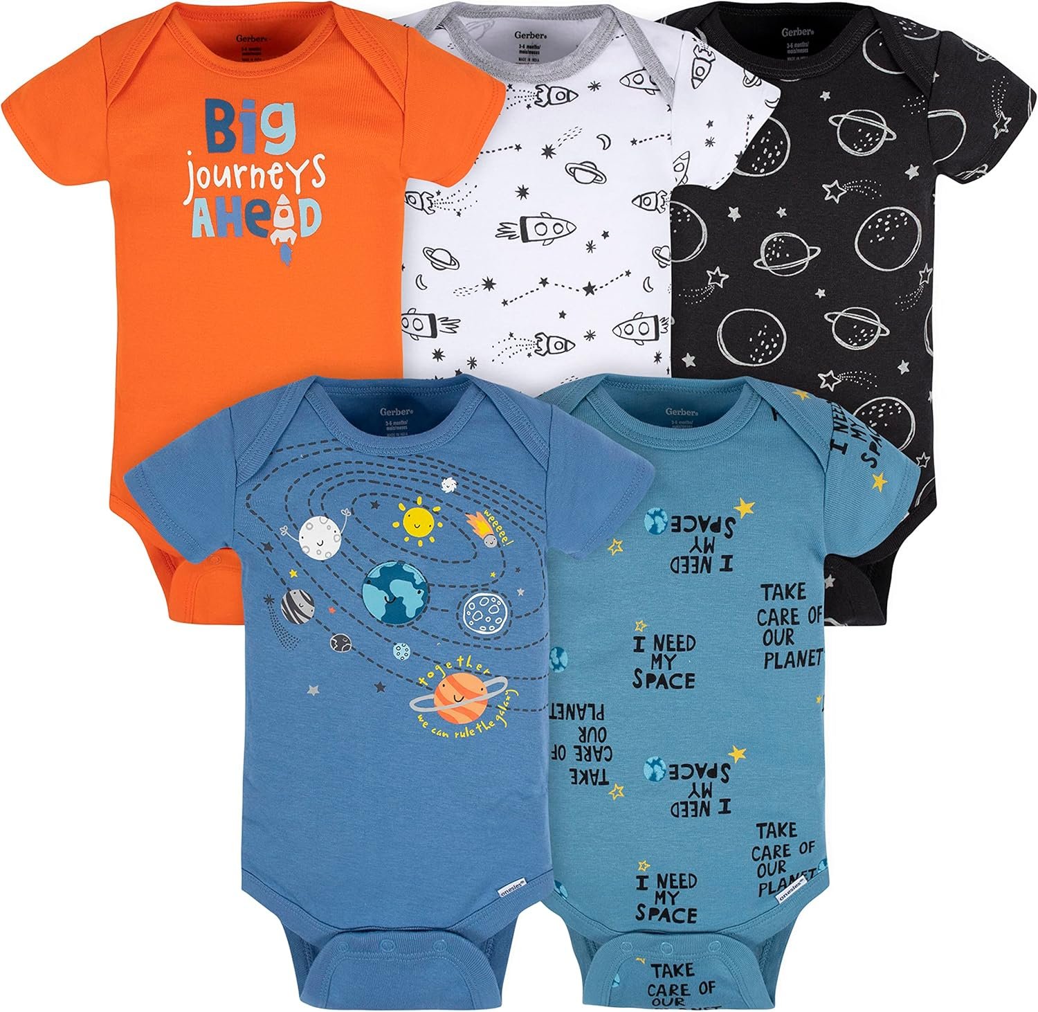Gerber Baby Boys’ 5-pack Variety Onesies Bodysuits
