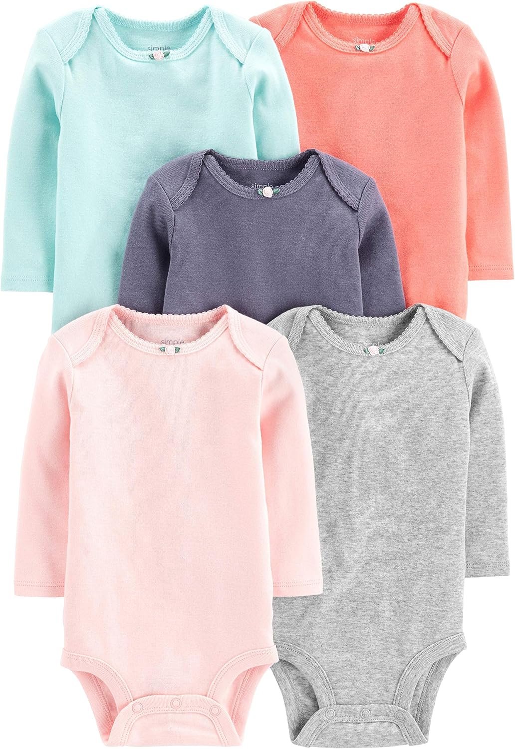 Simple Joys by Carter’s baby-girls 5-pack Long-sleeve Bodysuit
