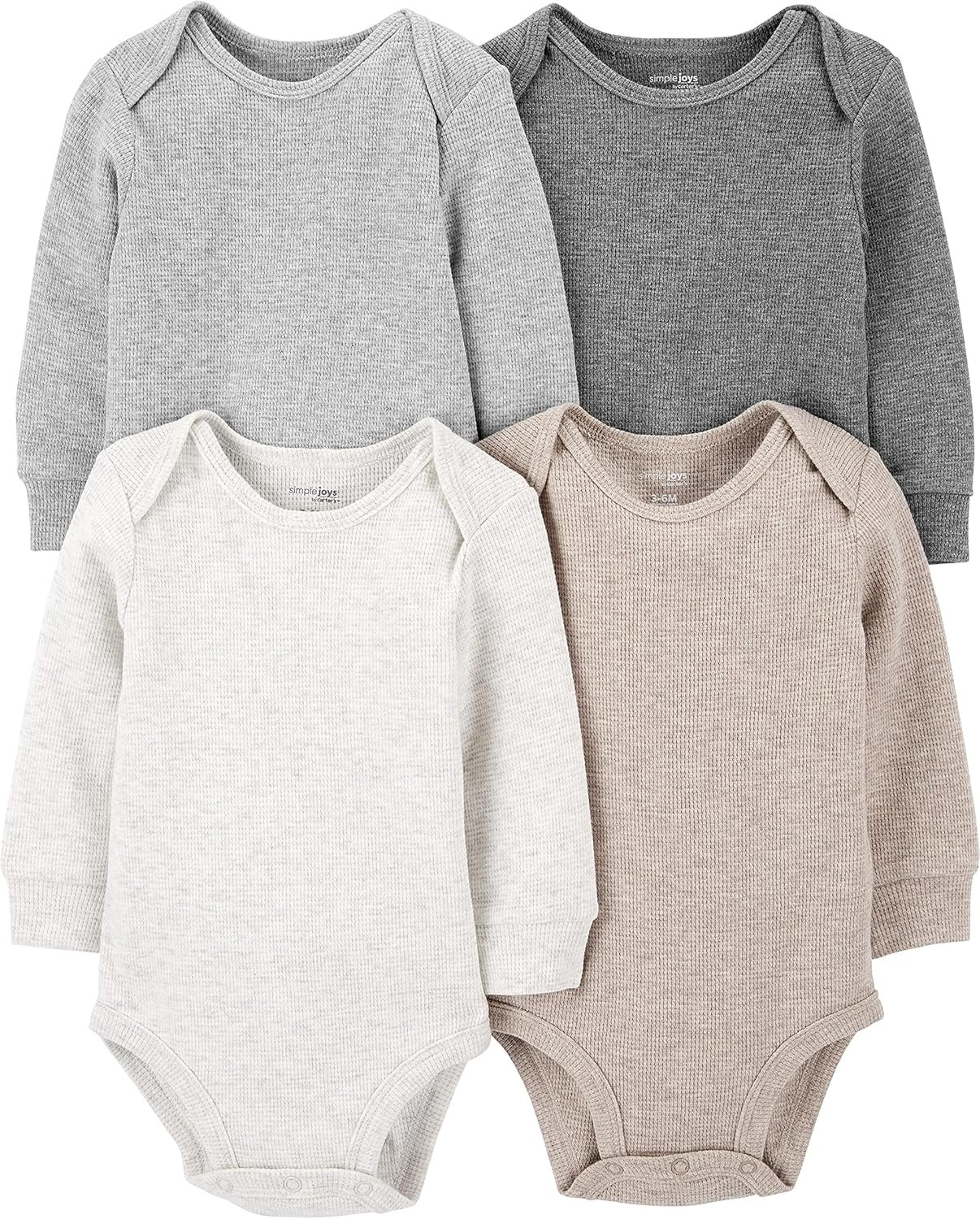 Simple Joys by Carter’s Baby 4-pack Soft Thermal Long Sleeve Bodysuits