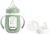 BEABA 2-in-1 Glass Baby Bottle to Glass Transition Sippy Cup, Spill Proof Sippy Cup, Toddler Baby Bottle with Soft Silicone Nipple and Spout, 7 oz (Sage)