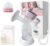 4 Modes and 12 Levels LED Display Rechargeable Electric Breast Pump with Painless Breast Soak Silicone Flange,Anti-Backflow Non-Spill Low Noise Portable Breastfeeding Pump with 10 Milk Storage Bags