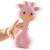 Giraffe Silicone Baby Teether Rattle Toy for 0-6 6-12 Months, BPA-Free Infant Teething Toy with Rattle Sound, Easy-Grip Design for Teething Relief (Dark Pink)