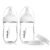 Gulicola Natural Glass Baby Bottle for Breastfeeding Babies, Newborn Anti-Colic Bottle Set with Slow Flow Nipple, 0-3 Months, 5 oz, 2 Pack – White