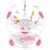 INFANS Baby Activity Center, 3 in 1 Play Center Jumpers and Bouncers with Music, Lights, Interactive Toys, 360°Rotating Seat, 3 Adjustable Heights, Exersaucer Learning Toys for Baby 6-12 Months (Pink)