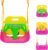 IFOYO 3-in-1 Convertible Kids Swing Seat with Detachable High-Back Support, Secure Indoor/Outdoor Playground Swing for Kids (Pink)