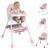 Ktaxon Baby High Chair, 6-in-1 Portable Feeding Rocking Seat with Adjustable Backrest, Removable Tray and 5-Point Safety Harness, Travel Folding Highchair for Toddlers & Babies, Pink