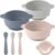 Eascrozn Silicone Baby Feeding Set, 3 Pack Baby Bowls with Suction and 3 Pack Baby Spoons for Babies Toddlers Kids, BPA Free, Baby Utensils Feeding Supplies, Microwave and Dishwasher Safe