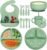 13 Pack Silicone Baby Feeding Set, BPA-Free Baby LED Weaning Supplies, Include Suction Plates, Bowls, Silicone and Stainless Steels Fork & Spoon, First Stage Infant Food Eating Utensils – 6+ Months