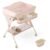 BABY JOY Portable Baby Changing Table, Foldable Diaper Changing Station w/Wheels, Adjustable Height, Large Storage Rack, Water Basin, Safety Belt, Mobile Nursery Organizer for Newborn Infant (Pink)