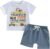 Toddler Baby Boy Clothes Summer Short Sleeve​ Diggers Trucks T-Shirt Tops Solid Color Shorts Set 2Pcs Casual Outfit