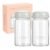 COMI Natural Glass Baby Bottle,Breastmilk Storage Bottle for Fridge,Wide Neck Breast Milk Container with Dome Cap,Fits Breast Pumps & Nipples,BPA Free,2PCS (6oz,2 Gray Lids)
