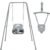 FUNLIO 2 in 1 Swing Set for Toddler & Baby Jumper, Heavy Duty Kids Swing & Bouncer with 4 Sandbags, Foldable Metal Stand for Indoor/Outdoor Play, Easy to Assemble and Store – Grey