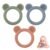 Eascrozn Baby Teething Toys Set of 3, Teethers for Babies 3-6 6-12 Months, BPA Free Soft and Textured Bear Teething Rings Silicone Teething Relief Soothing Sore Gums Baby Chew Toys