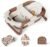 MoreFeel Foldable Baby Bathtub with Thermometer – 4-in-1 Grow-with-Me Collapsible Infant Tub (Newborn to Toddler) with Adjustable Mesh Sling – Space Saving Design