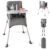 INFANS Baby High Chair, Foldable Portable Highchair for Babies and Toddlers with Travel Bag Adjustable Tray, 5 Point Harness, Compact Space Saver Infant Feeding Chair (Grey)