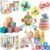 ELLECK Baby Toys 6-12 Months, Montessori Toys for Toddlers 1-3 Year Old, Busy Cube Teether Infants Bath 6 in 1 Stacking Blocks Rings, Suction Cup Spinner, Shape Bin Sensory (0035)
