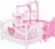 TOYANDONA 2pcs Mini Doll Cribs, Miniature Doll Beds Dollhouse Crib with Mobile for Mini House Furniture Set Miniature Dollhouse Furniture Accessories Model Decoration